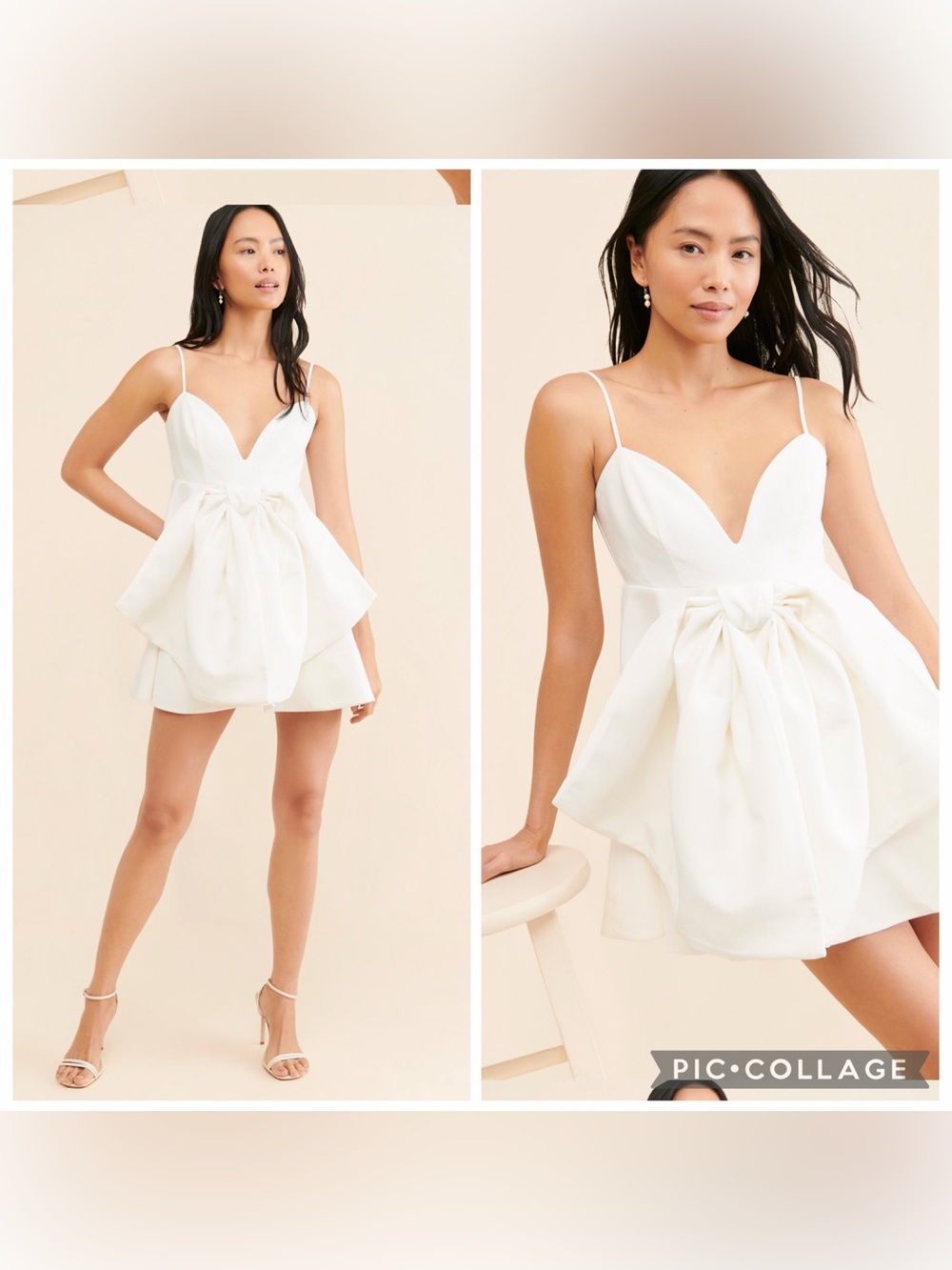 Bardot White Oversized Bow Annabelle Mini Dress Size Large
